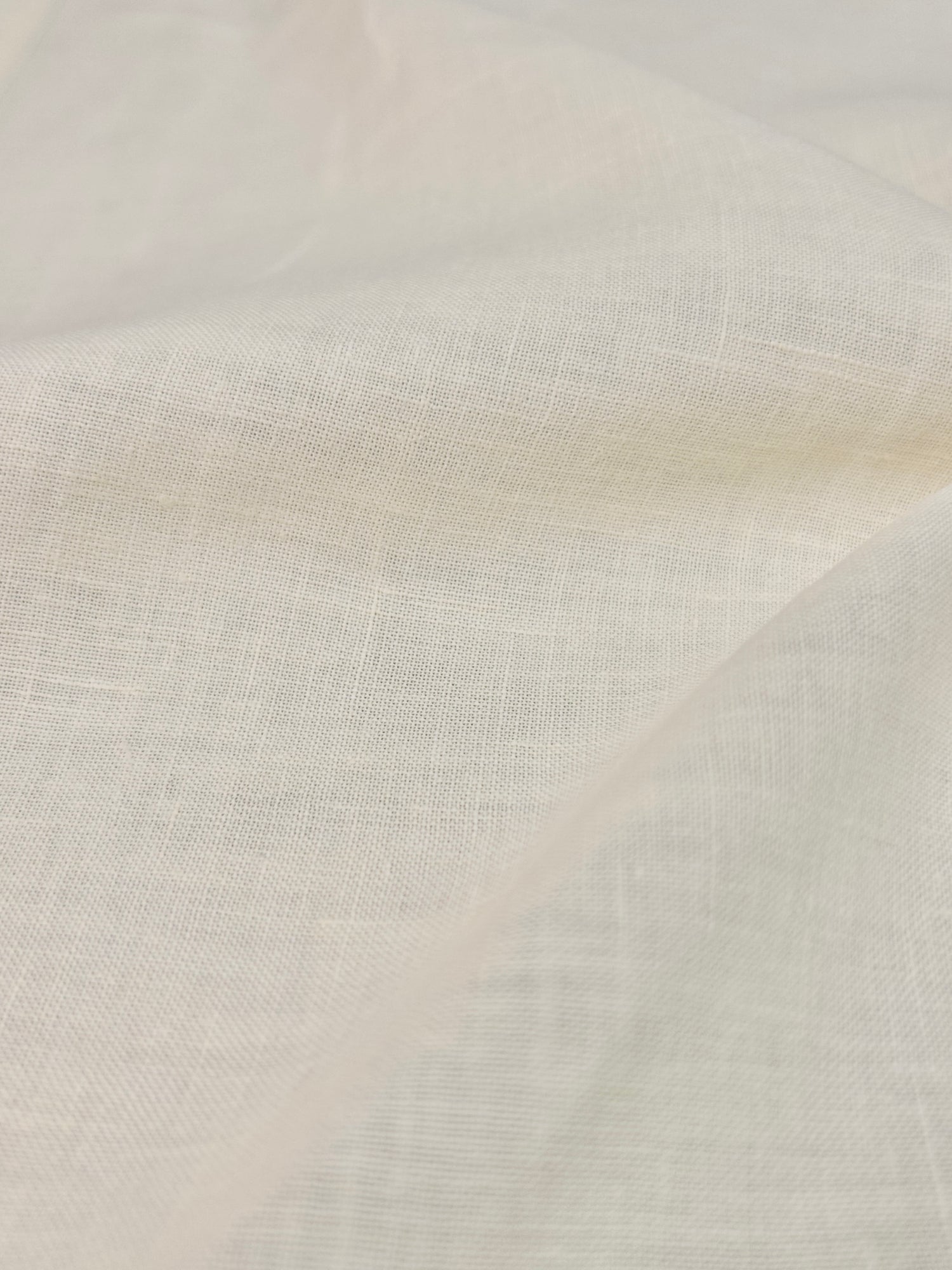 Coupon tissu voile 100% lin crème