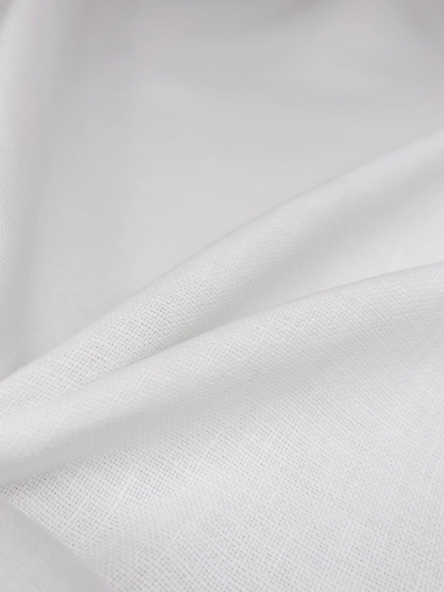 Coupon tissu toile coton lin blanc