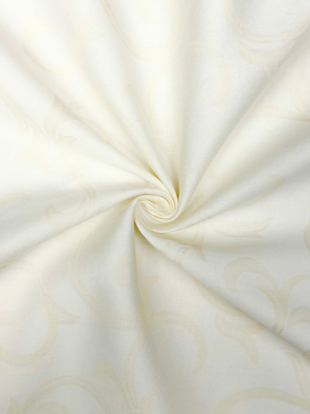 Coupon tissu jacquard satin peigné 100% coton crème