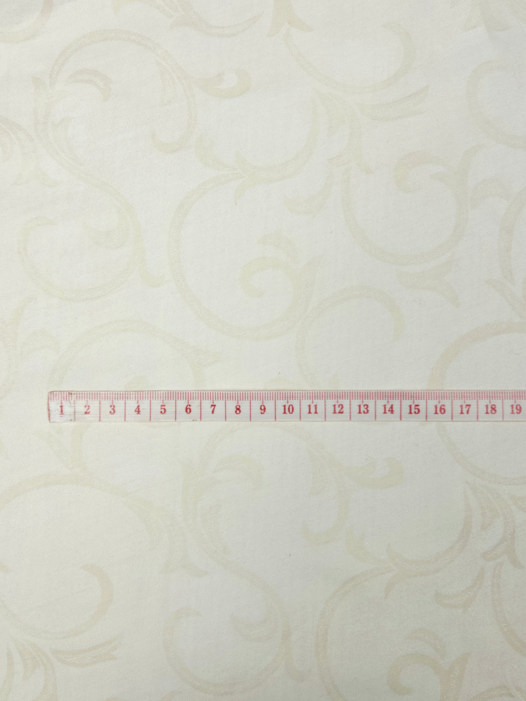 Coupon tissu jacquard satin peigné 100% coton crème