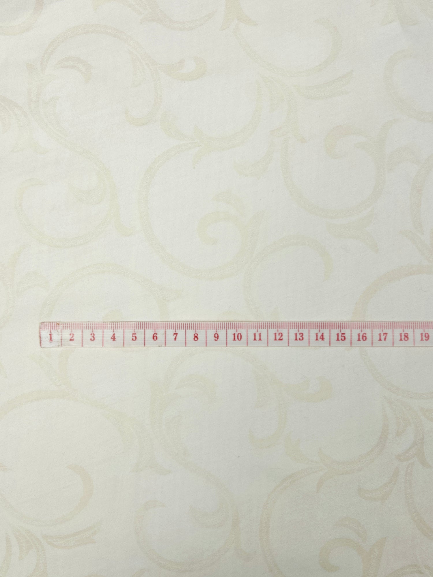 Coupon tissu jacquard satin peigné 100% coton crème