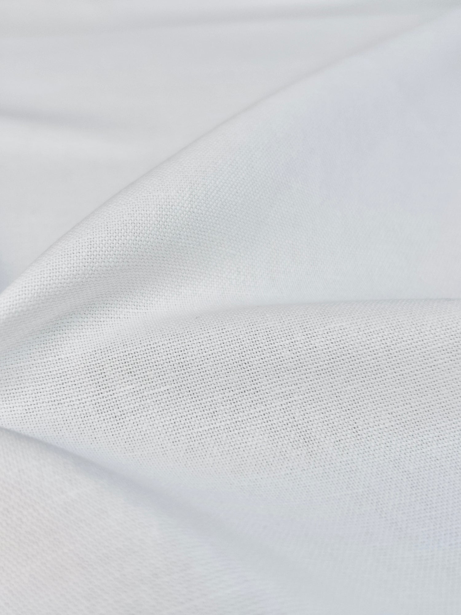 Coupon tissu toile coton et lin blanc