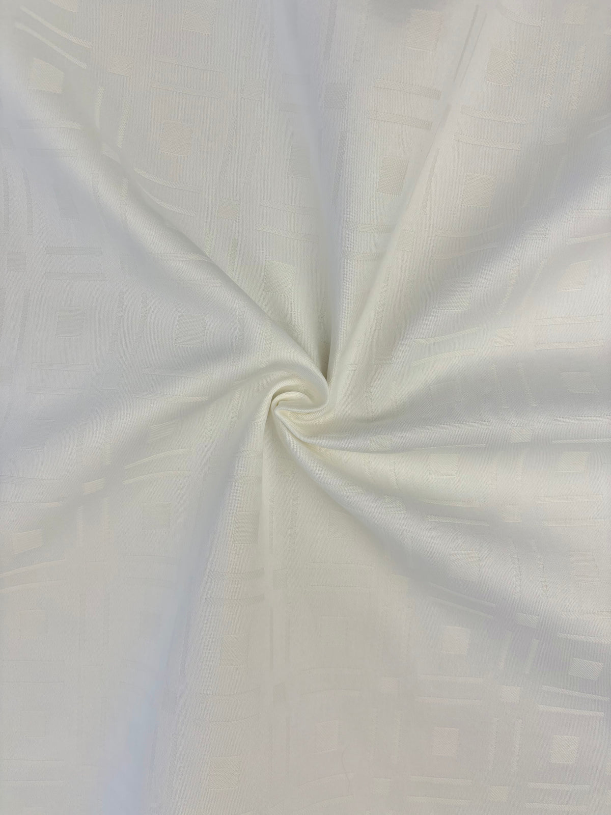 Coupon tissu jacquard géométrique crème 100% coton
