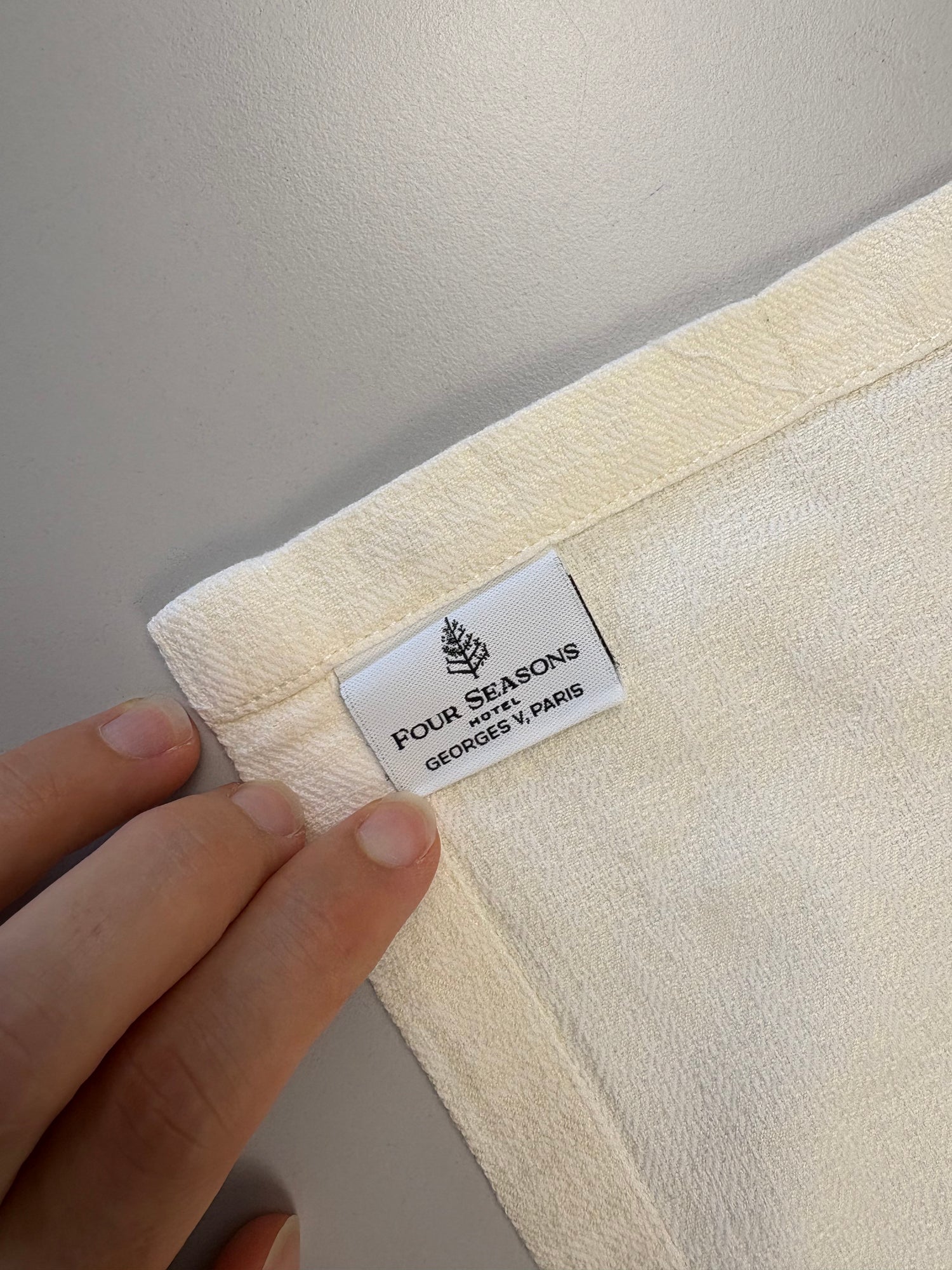 Nappe texturée crème 100% coton - seconde main - Défectueux