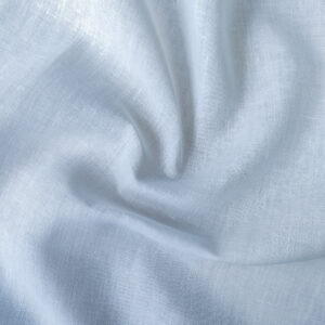Coupon tissu voile 100% lin blanc - 90 x 90 cm - Upcycling - Seconde Main