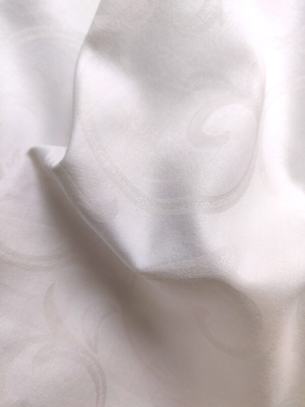 Coupon tissu satin peigné jacquard 100% coton rose pâle - 140 x 200 cm - Upcycling - Seconde Main