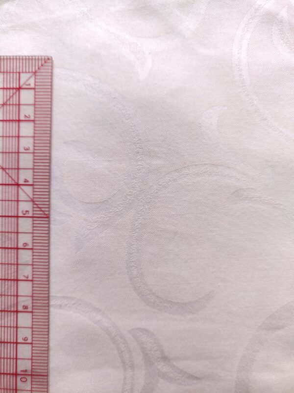 Coupon tissu satin peigné jacquard 100% coton rose pâle - 140 x 200 cm - Upcycling - Seconde Main – Image 3