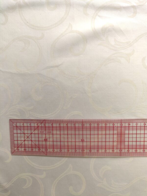 Coupon tissu jacquard satin peigné 100% coton crème - 140 x 200 cm - Upcycling - Seconde Main – Image 4