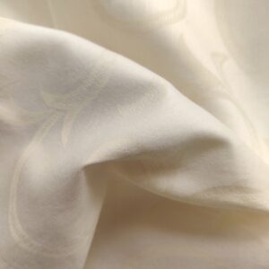 Coupon tissu jacquard satin peigné 100% coton crème - 140 x 200 cm - Upcycling - Seconde Main