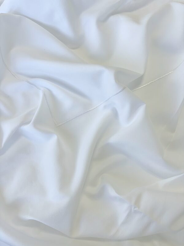 Coupon tissu liseré rectangle argent satin 100% coton - 250 x 270 cm - Upcycling - Seconde Main