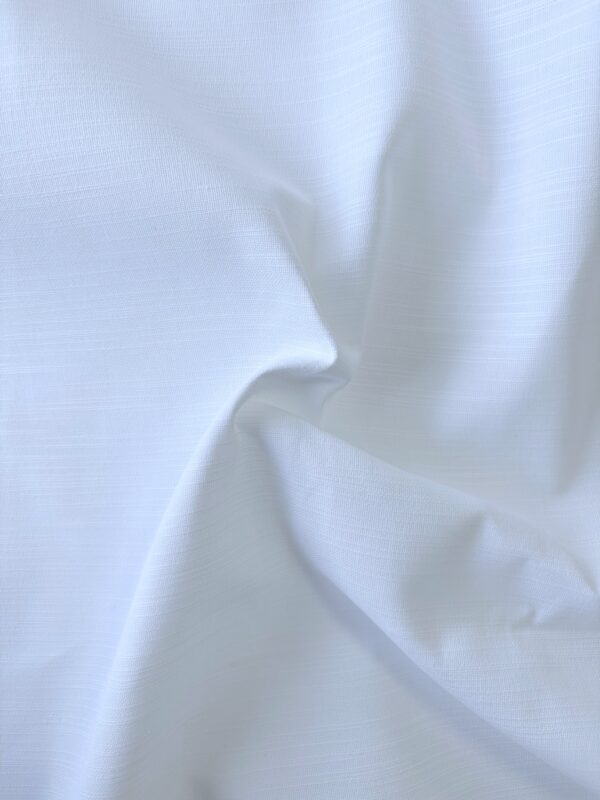 Coupon tissu toile texturée 100% coton blanc - Upcycling - Seconde Main